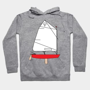 Optimist Sailing Dingy - Red Hoodie